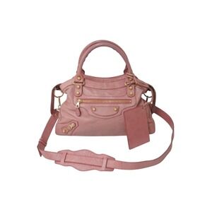 BALENCIAGA The Giant Town Handbag Pink Leather Shoulder Bag
